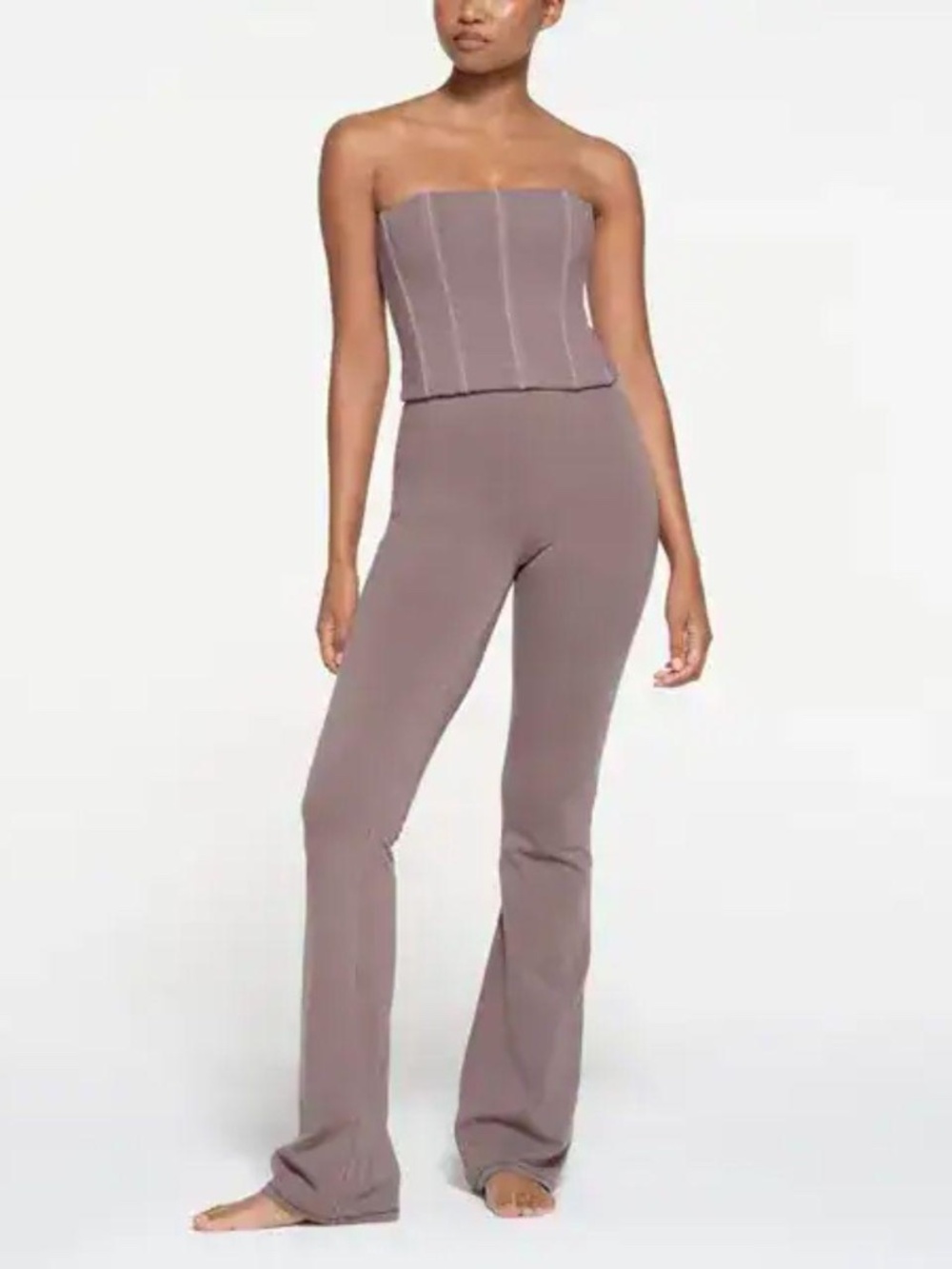 SKIMS Outdoor High Waisted Flare Leggings in Zinc